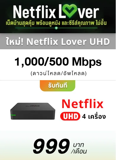 Netflix Lover 999 New สมัครเน็ตบ้านพร้อมโปรเน็ตฟริกสุดคุ้ม
